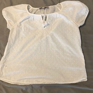 LOFT white top with tassel detail, XS petite